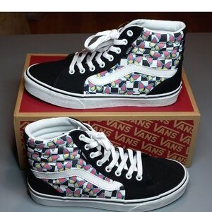 Vans Women's Filmore Hi Top Sneakers Size 9 Butterfly Checkerboard Skate Shoes